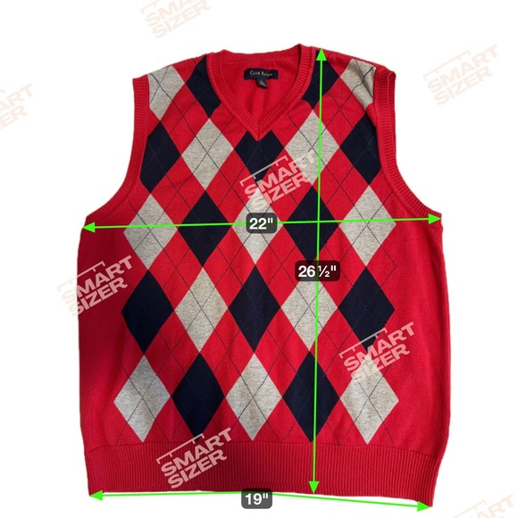 Men's Argyle Sweater Vest Lot of 2 Large Preppy Golf Classic Cotton - Picture 9 of 9